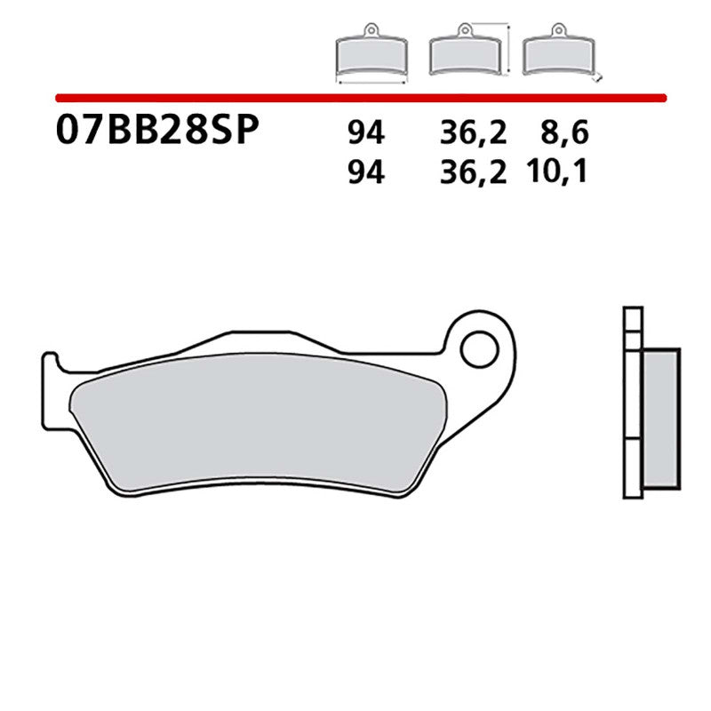 BREMBO KIT PASTIGLIE FRENO POST. MONTA SU BMW R 900 RT 900 05-10-COD.07BB28SP