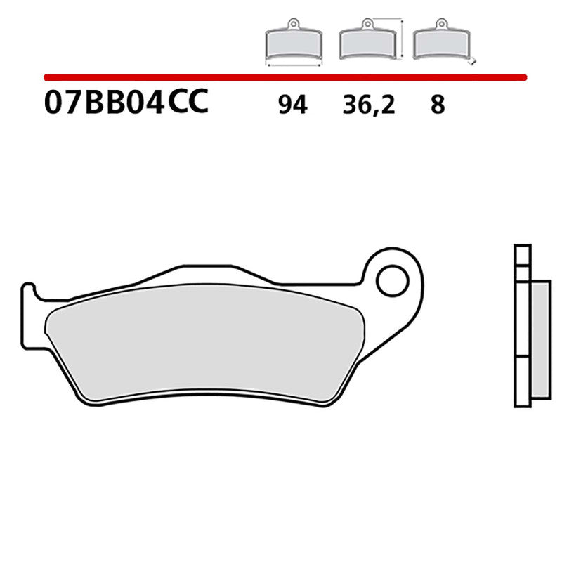 BREMBO KIT PASTIGLIE FRENO POST. MONTA SU BMW R NINE T SCRAMBLER 1200 2021-COD.07BB04CC