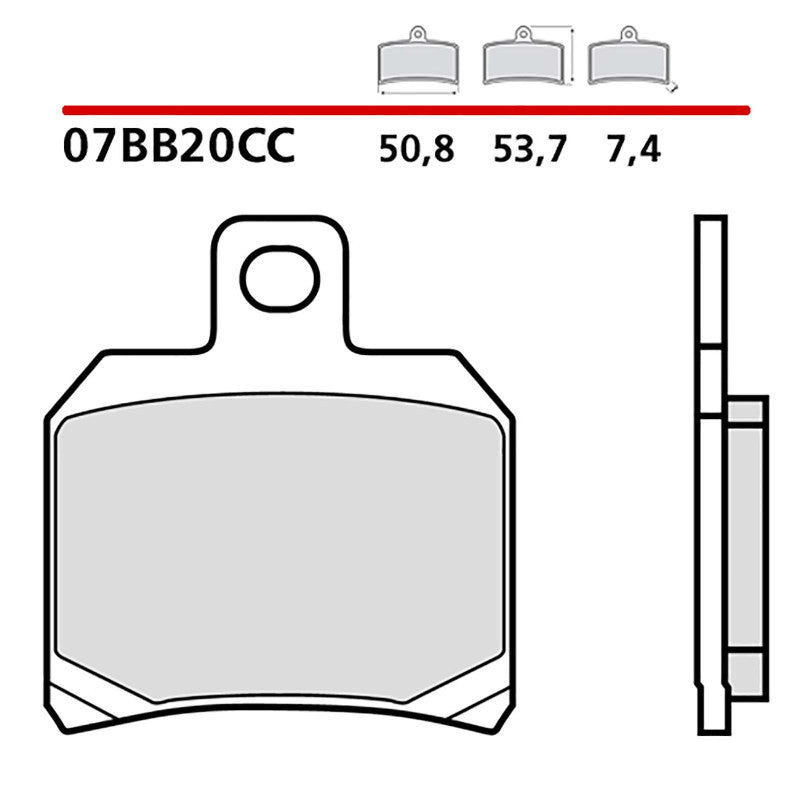 BREMBO KIT PASTIGLIE FRENO POST. MONTA SU DUCATI 1098/S 07-08-COD.07BB20CC