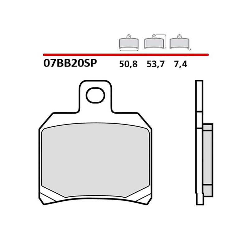 BREMBO KIT PASTIGLIE FRENO POST. MONTA SU DUCATI MONSTER 821 2017-COD.07BB20SP