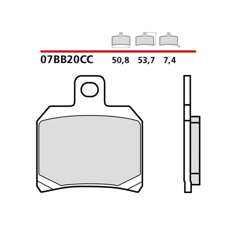 BREMBO KIT PASTIGLIE FRENO POST. MONTA SU DUCATI SCRAMBLER DESERT SLED 800 19-20-COD.07BB20CC