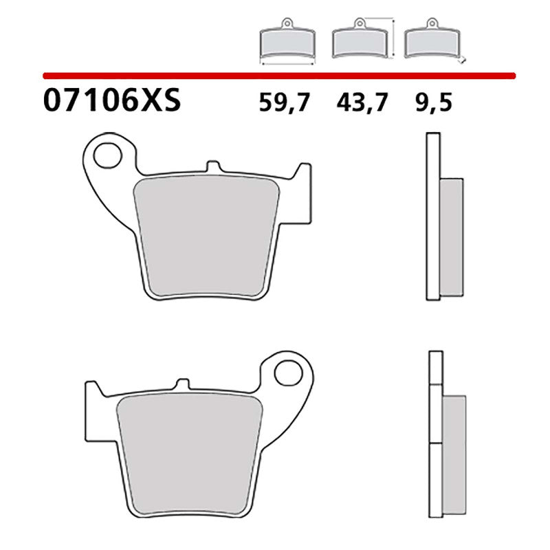 BREMBO KIT PASTIGLIE FRENO POST. MONTA SU FANTIC MOTOR CABALLERO REGOLARITA SCUDERIA 50 12-15-COD.07106