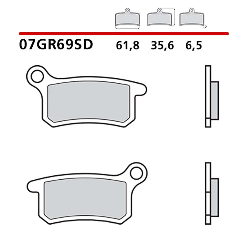 BREMBO KIT PASTIGLIE FRENO POST. MONTA SU GAS GAS MC 65 21-21-COD.07GR69SD
