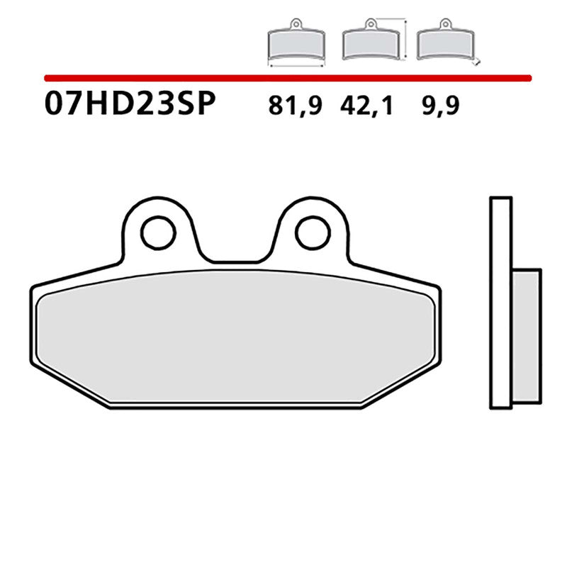 BREMBO KIT PASTIGLIE FRENO POST. MONTA SU HARLEY D. FLHCS HERITAGE CLASSIC 114 1868 18-20-COD.07HD23SP
