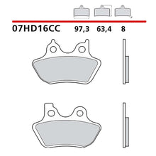 BREMBO KIT PASTIGLIE FRENO POST. MONTA SU HARLEY D. FLSTSC SOFTAIL SPRINGER CLASSIC 1584 07-07-COD.07HD16CC