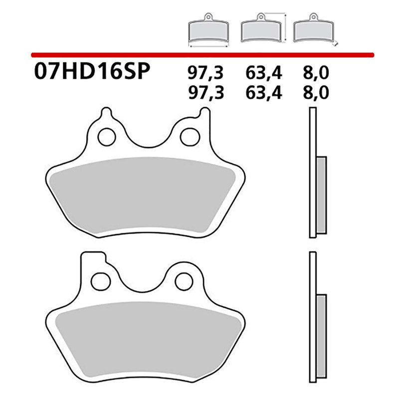 BREMBO KIT PASTIGLIE FRENO POST. MONTA SU HARLEY D. FXSTBI NIGHT TRAIN SOFTAIL 1450 04-06-COD.07HD16SP