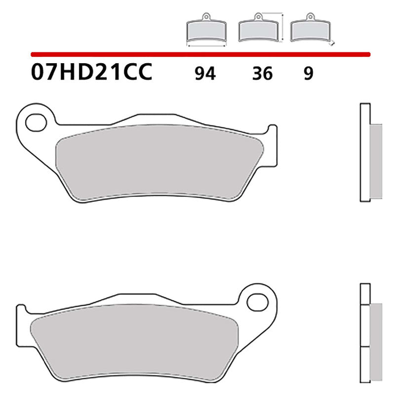 BREMBO KIT PASTIGLIE FRENO POST. MONTA SU HARLEY D. XG A STREET ROD 750 17-19-COD.07HD21CC