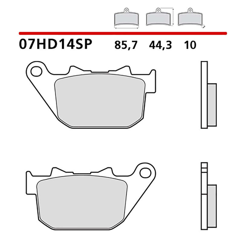 BREMBO KIT PASTIGLIE FRENO POST. MONTA SU HARLEY D. XL X FORTY EIGHT 1200 10-13-COD.07HD14SP