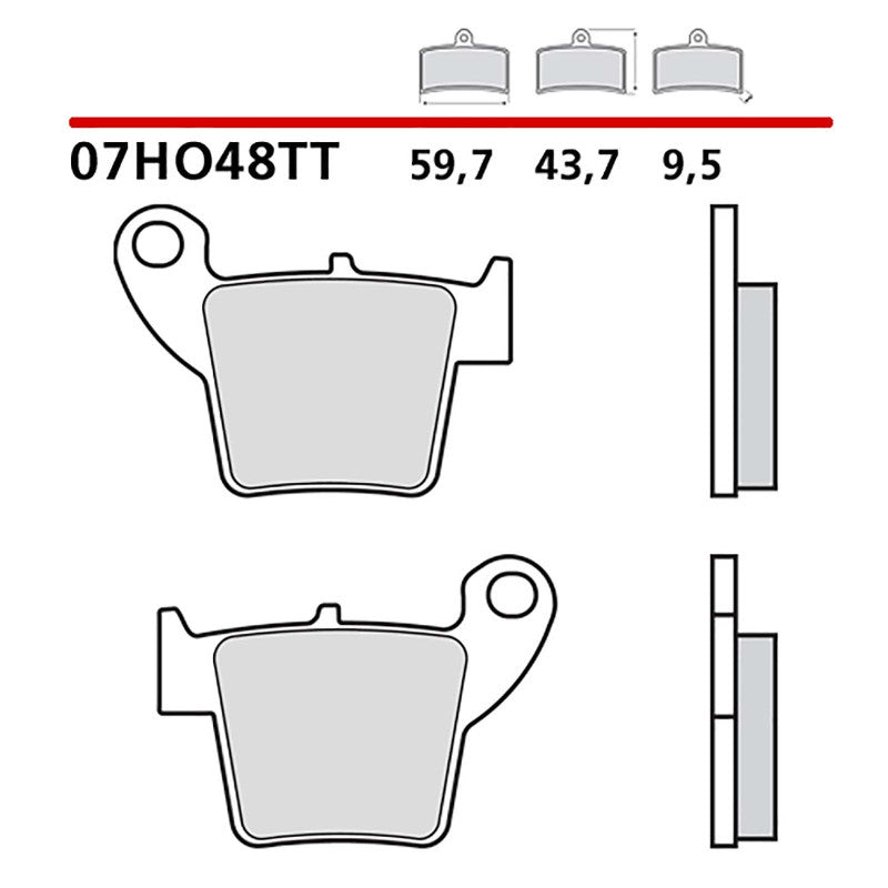 BREMBO KIT PASTIGLIE FRENO POST. MONTA SU HM CRF MOTARD 250 04-06-COD.07HO48TT