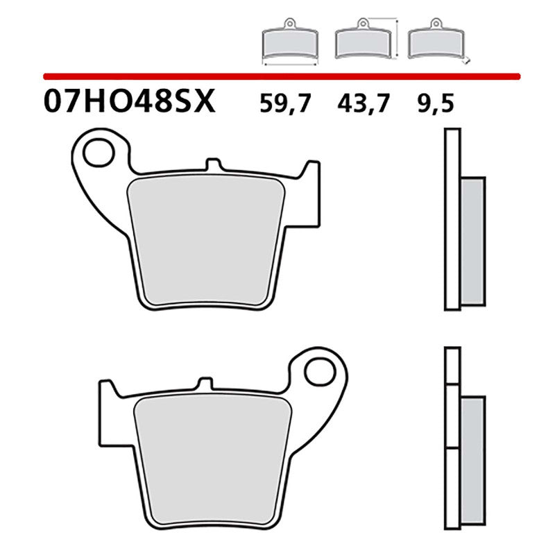 BREMBO KIT PASTIGLIE FRENO POST. MONTA SU HM CRM RR DERAPAJE COMPETITION 2T/4T 125 11-16-COD.07HO48SX