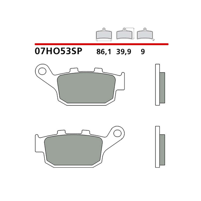 BREMBO KIT PASTIGLIE FRENO POST. MONTA SU HONDA CB F/ABS 650 17-18-COD.07HO53SP