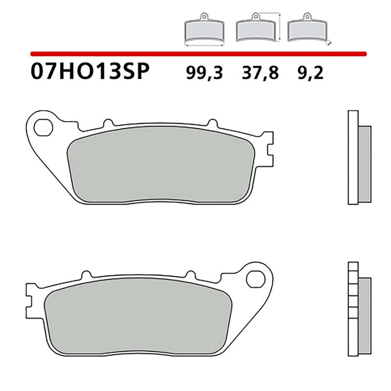 BREMBO KIT PASTIGLIE FRENO POST. MONTA SU HONDA CB R ABS 1000 11-16-COD.07HO13SP