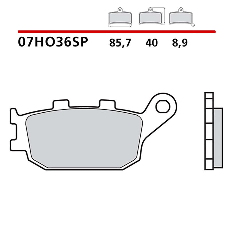 BREMBO KIT PASTIGLIE FRENO POST. MONTA SU HONDA CBR F ABS 600 11-13-COD.07HO36SP