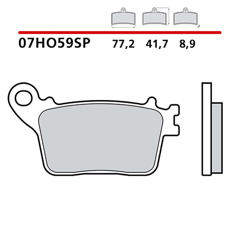 BREMBO KIT PASTIGLIE FRENO POST. MONTA SU HONDA CBR RR 1000 2008-COD.07HO59SP