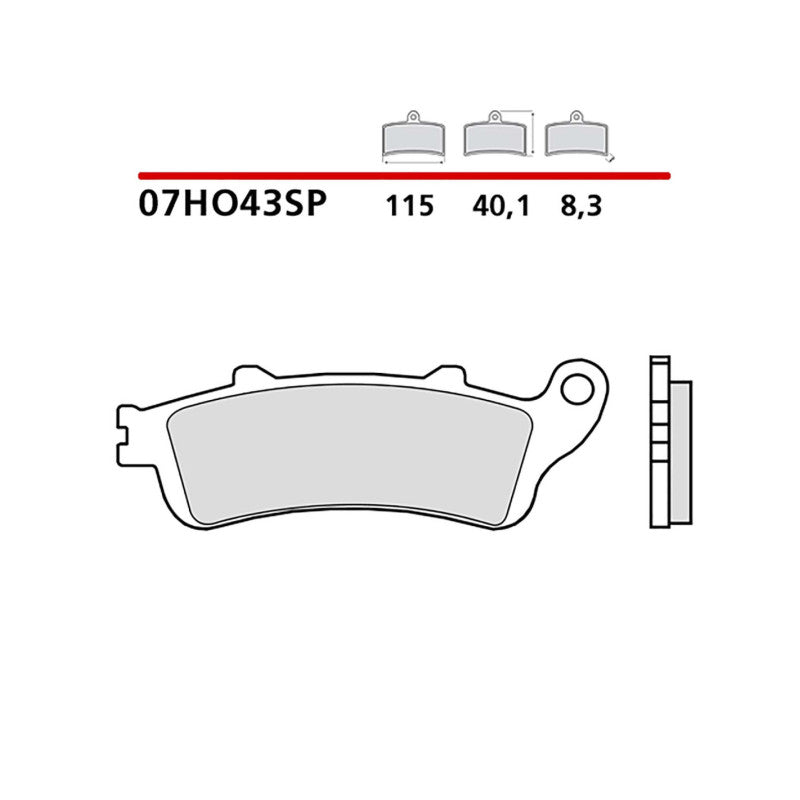 BREMBO KIT PASTIGLIE FRENO POST. MONTA SU HONDA CBR XX BLACKBIRD 1100 99-07-COD.07HO43SP