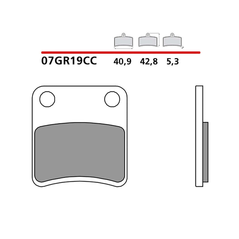 BREMBO KIT PASTIGLIE FRENO POST. MONTA SU HONDA CRF L AFRICA TWIN DCT ABS 1000 18-19-COD.07GR19CC