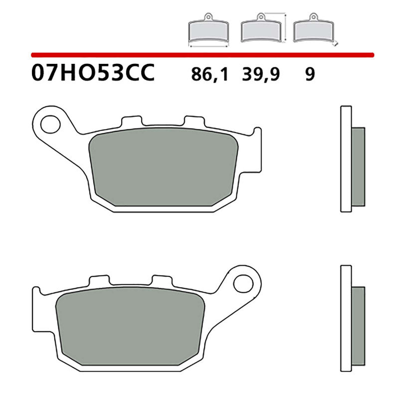 BREMBO KIT PASTIGLIE FRENO POST. MONTA SU HONDA CTX ABS DCT 700 14-18-COD.07HO53CC