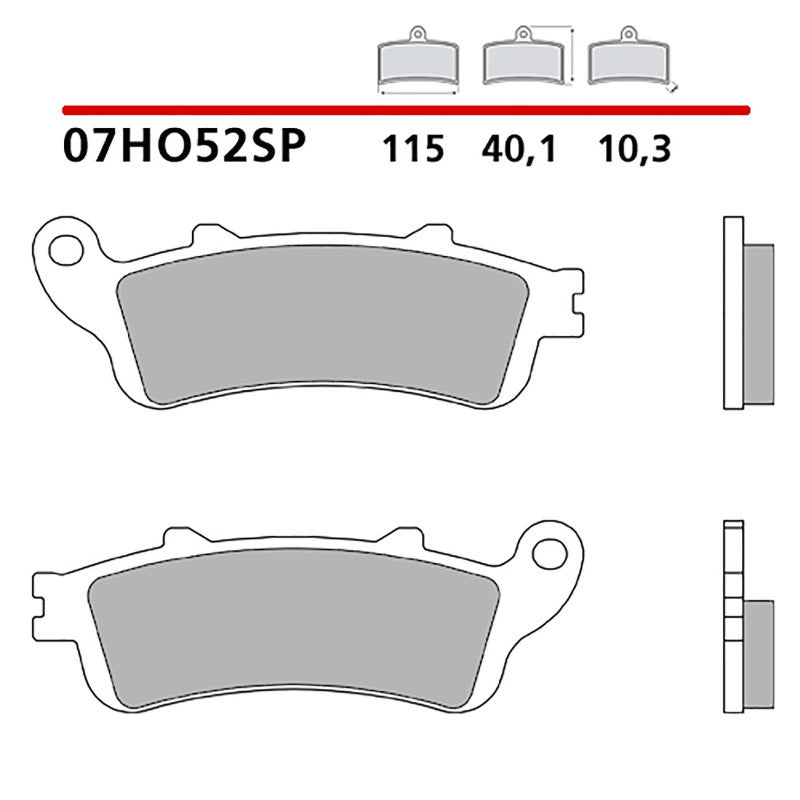 BREMBO KIT PASTIGLIE FRENO POST. MONTA SU HONDA GLF6CA C GOLD WING 1800 14-15-COD.07HO52SP