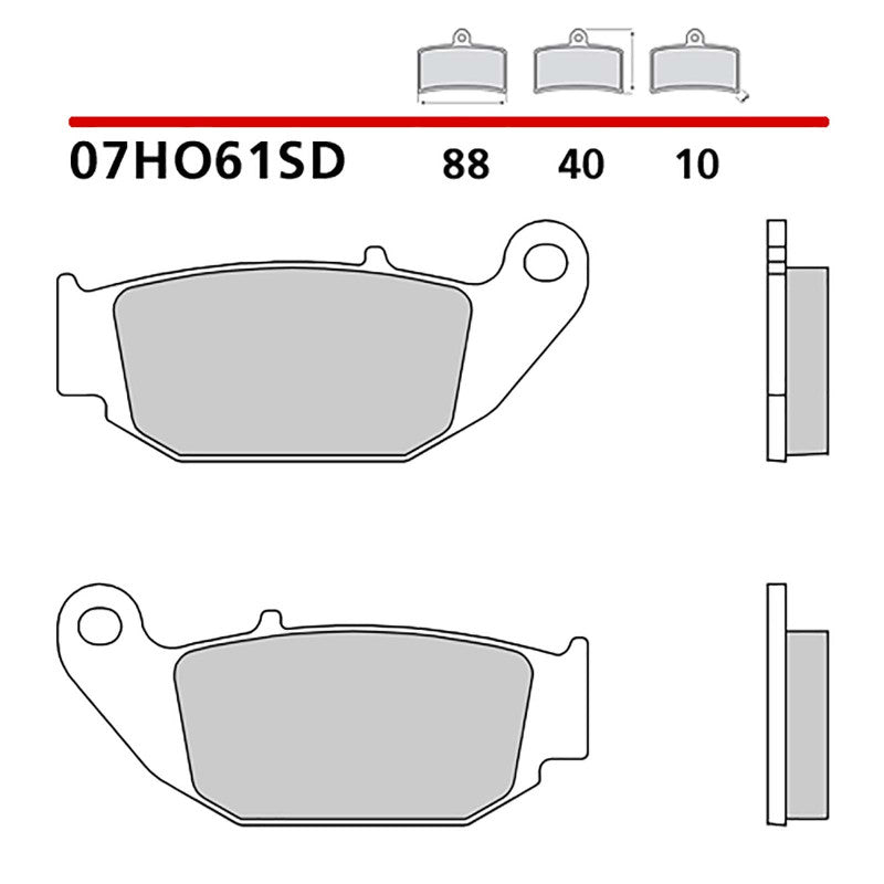 BREMBO KIT PASTIGLIE FRENO POST. MONTA SU HONDA MSX 125 14-16-COD.07HO61SD