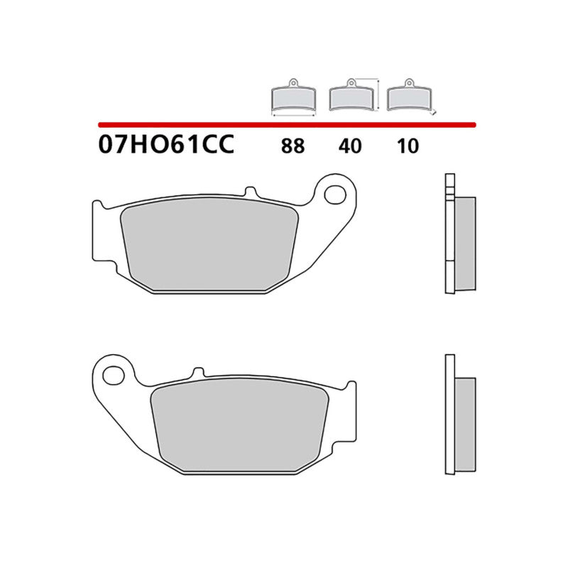 BREMBO KIT PASTIGLIE FRENO POST. MONTA SU HONDA MSX 125 17-18-COD.07HO61CC