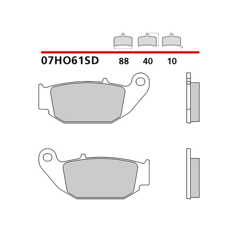 BREMBO KIT PASTIGLIE FRENO POST. MONTA SU HONDA MSX 125 17-18-COD.07HO61SD