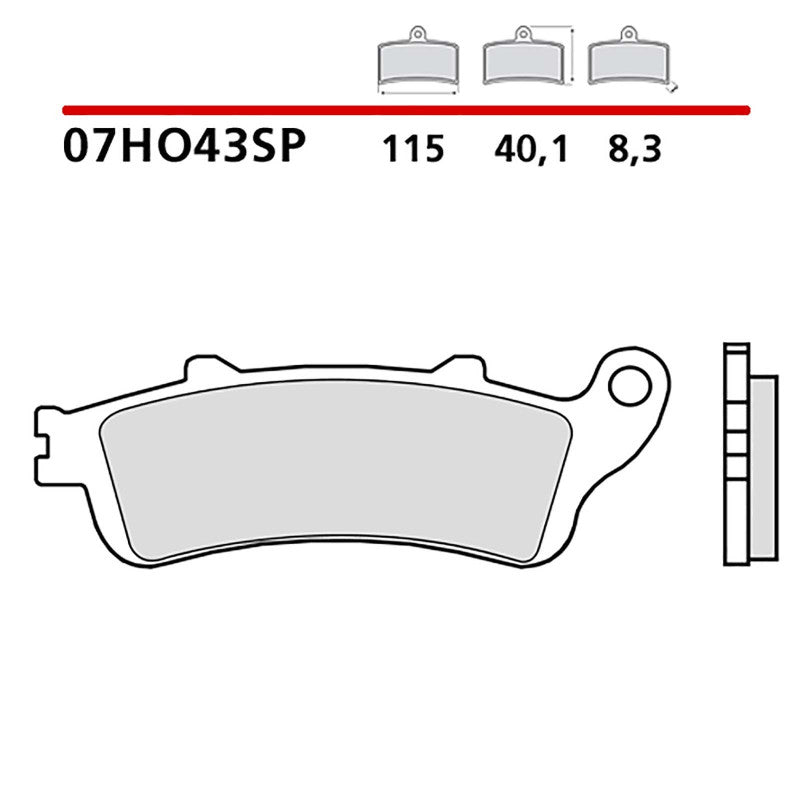 BREMBO KIT PASTIGLIE FRENO POST. MONTA SU HONDA ST PAN EUROPEAN 1300 02-09-COD.07HO43SP