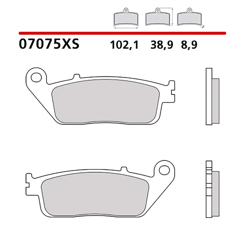 BREMBO KIT PASTIGLIE FRENO POST. MONTA SU HONDA SW-T ABS (FJS A) 400 09-16-COD.07075XS