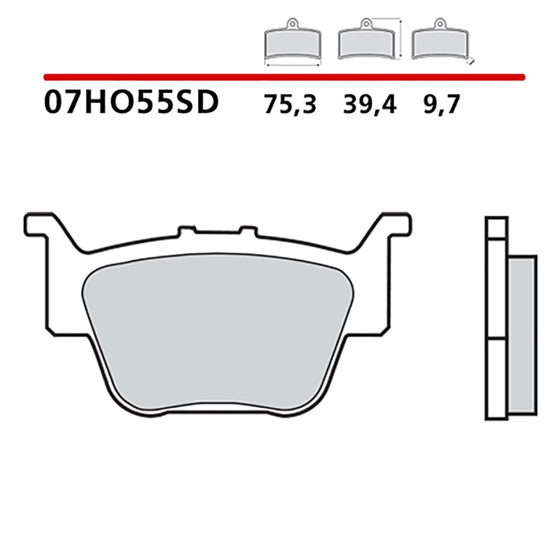 BREMBO KIT PASTIGLIE FRENO POST. MONTA SU HONDA TRX FA RUBICON 680 06-14-COD.07HO55SD