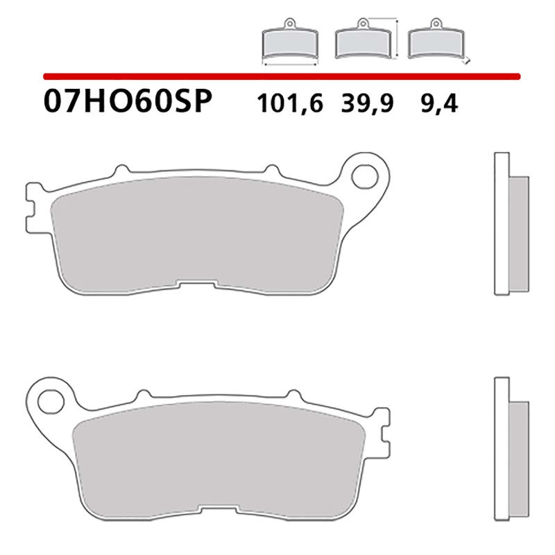 BREMBO KIT PASTIGLIE FRENO POST. MONTA SU HONDA VFR X CROSSTOURER TRAVEL EDITION DCT ABS 1200 16-20-COD.07HO60SP