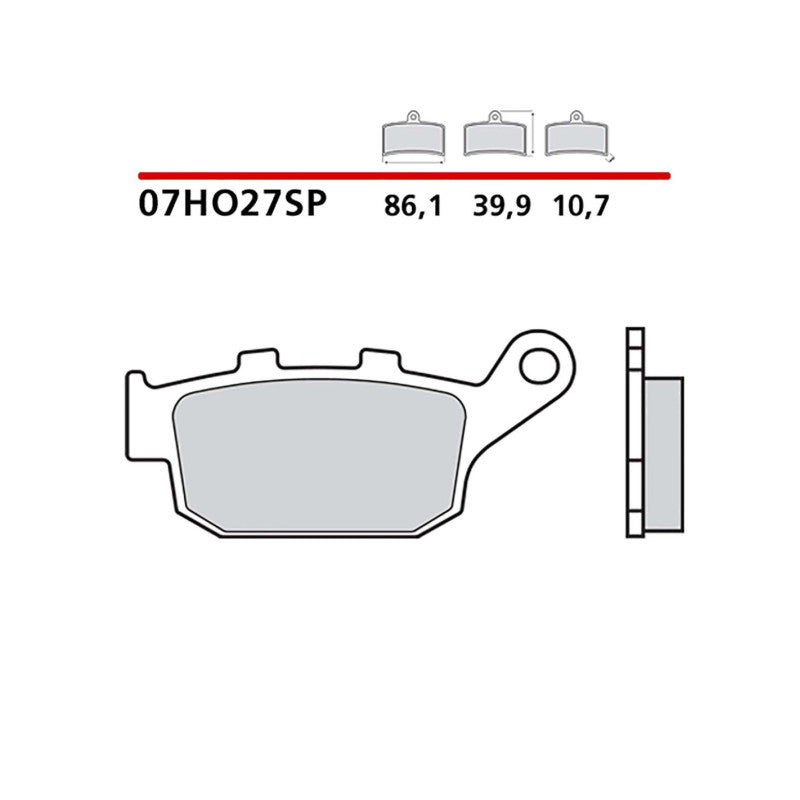 BREMBO KIT PASTIGLIE FRENO POST. MONTA SU HONDA XL V TRANSALP 650 04-07-COD.07HO27SP