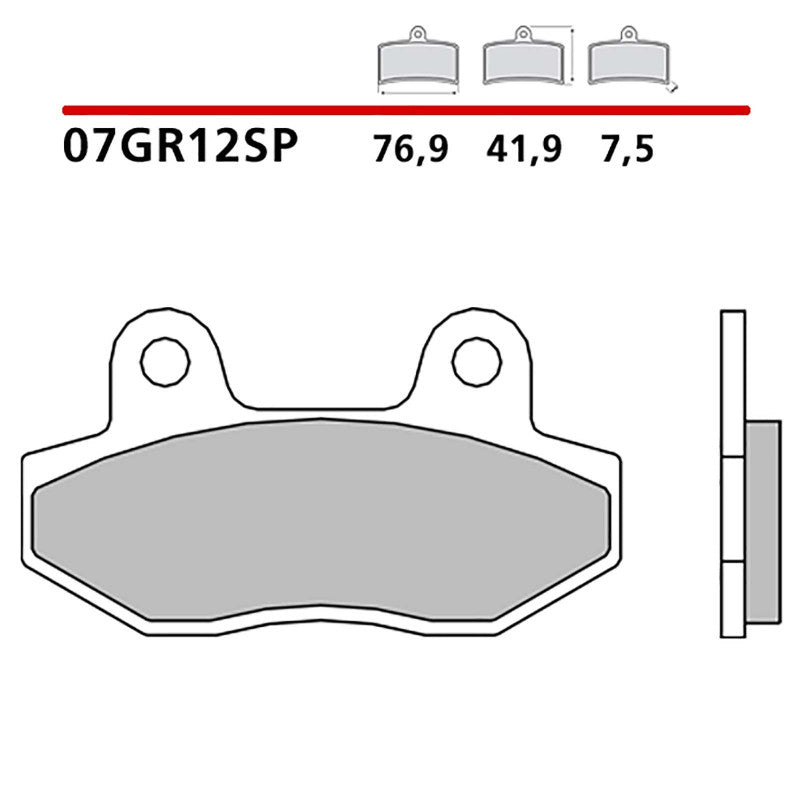BREMBO KIT PASTIGLIE FRENO POST. MONTA SU HYOSUNG GT R 650 05-12-COD.07GR12SP