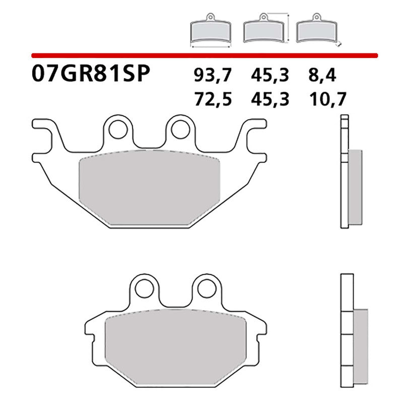 BREMBO KIT PASTIGLIE FRENO POST. MONTA SU INDIAN SCOUT SIXTY 1000 2016-COD.07GR81SP