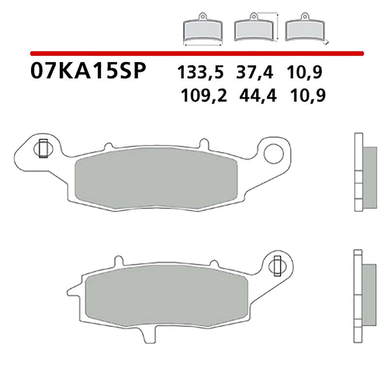 BREMBO KIT PASTIGLIE FRENO POST. MONTA SU KAWASAKI VN CLASSIC FI 1500 00-02-COD.07KA15SP