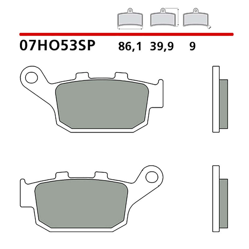 BREMBO KIT PASTIGLIE FRENO POST. MONTA SU KAWASAKI Z ABS 900 2022-COD.07HO53SP
