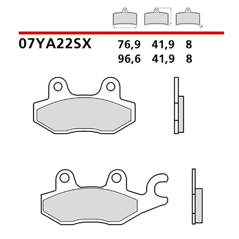 BREMBO KIT PASTIGLIE FRENO POST. MONTA SU KAWASAKI Z PRO 125 19-21-COD.07YA22SX