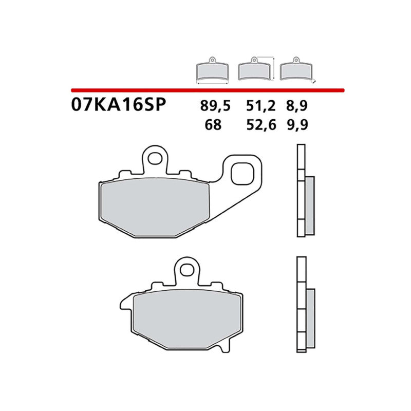 BREMBO KIT PASTIGLIE FRENO POST. MONTA SU KAWASAKI ZX-9R 00-01-07KA16SP