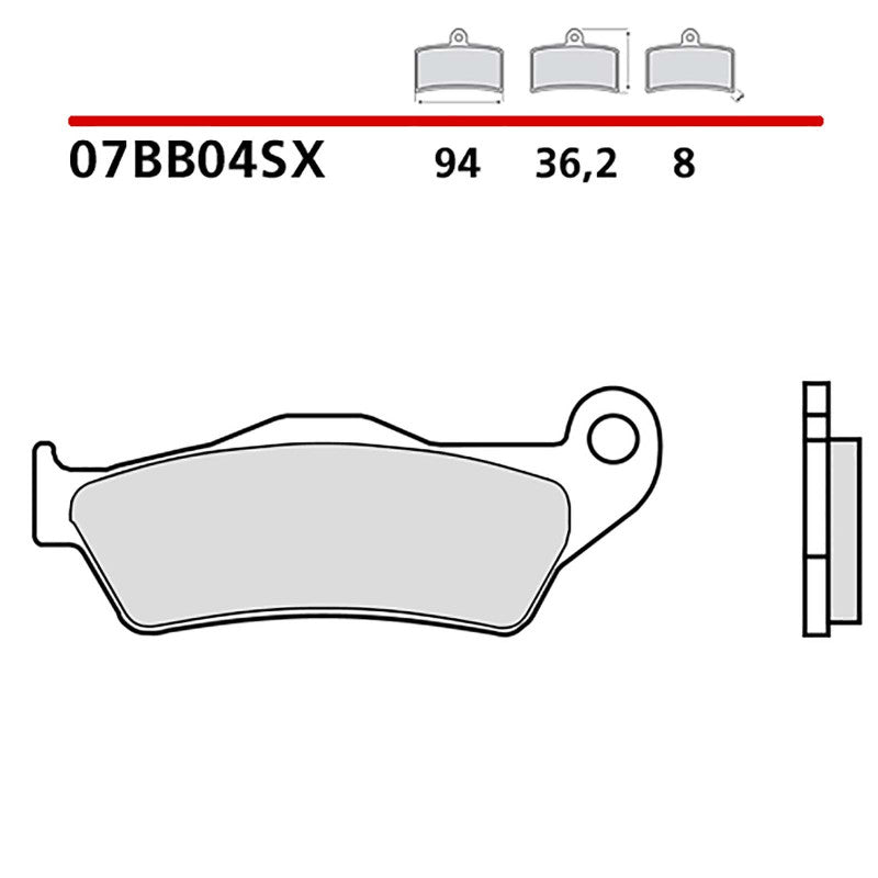 BREMBO KIT PASTIGLIE FRENO POST. MONTA SU KTM ADVENTURE ABS 990 06-12-COD.07BB04SX