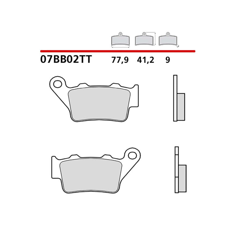 BREMBO KIT PASTIGLIE FRENO POST. MONTA SU KTM DUKE R ABS 690 16-17-COD.07BB02TT