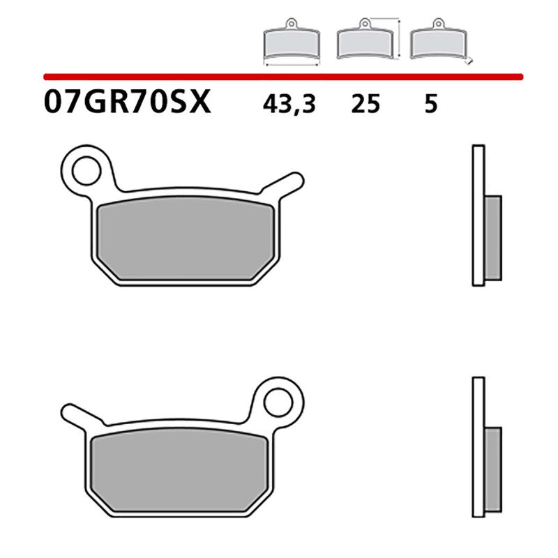 BREMBO KIT PASTIGLIE FRENO POST. MONTA SU KTM SX 50 06-21-COD.07GR70SX