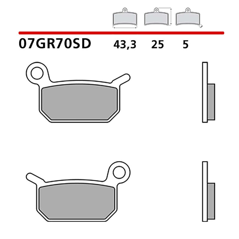 BREMBO KIT PASTIGLIE FRENO POST. MONTA SU KTM SX FACTORY EDITION 50 21-21-COD.07GR70SD