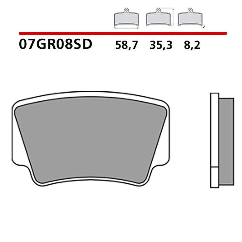 BREMBO KIT PASTIGLIE FRENO POST. MONTA SU KTM SX QUAD 505 08-13-COD.07GR08SD