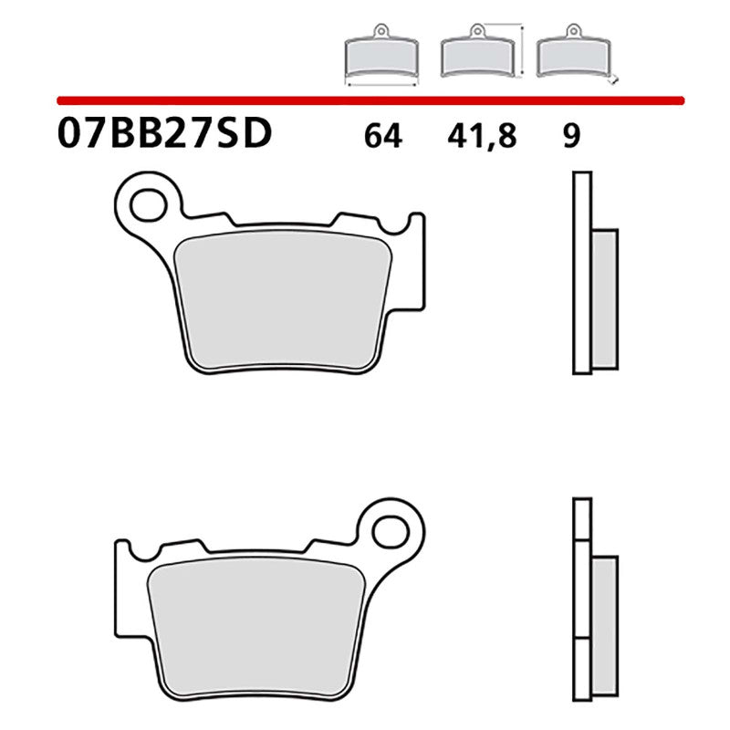 BREMBO KIT PASTIGLIE FRENO POST. MONTA SU KTM XC 250 11-17-COD.07BB27SD