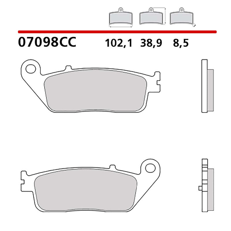 BREMBO KIT PASTIGLIE FRENO POST. MONTA SU KYMCO XCITING I S ABS 400 17-20-COD.07098