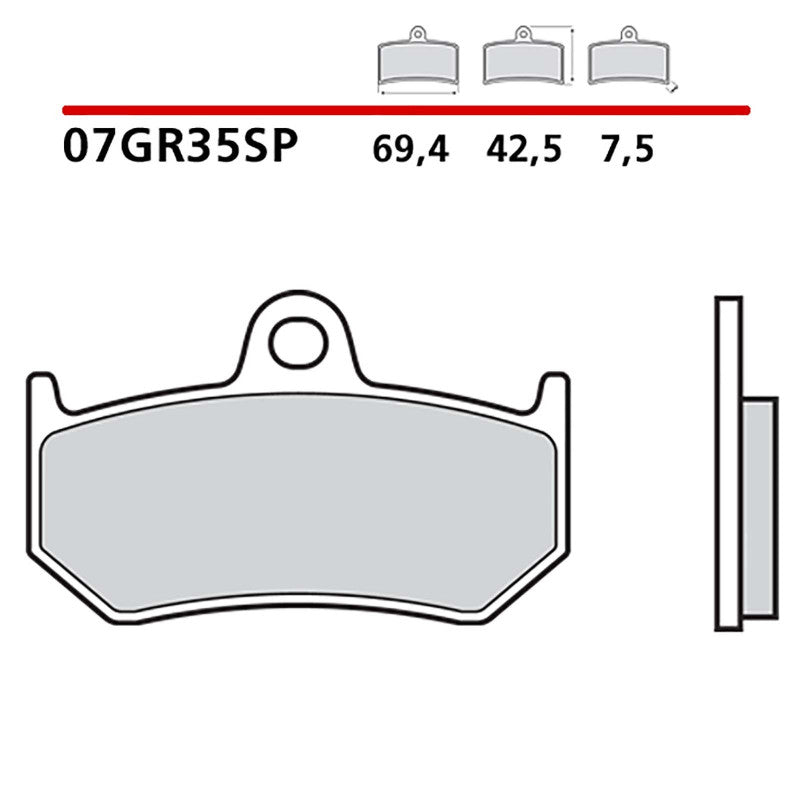 BREMBO KIT PASTIGLIE FRENO POST. MONTA SU MV AGUSTA BRUTALE 920 2012-COD.07GR35SP