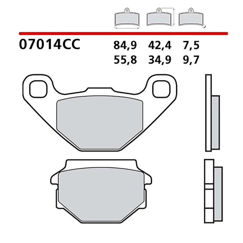 BREMBO KIT PASTIGLIE FRENO POST. MONTA SU PEUGEOT DJANGO S 150 14-19-COD.07014