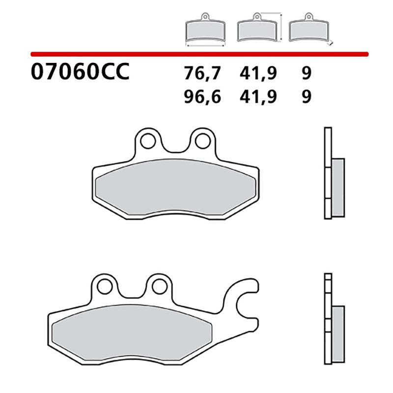 BREMBO KIT PASTIGLIE FRENO POST. MONTA SU PIAGGIO X10 4T 4V IE EURO 3 500 12-14-COD.07060
