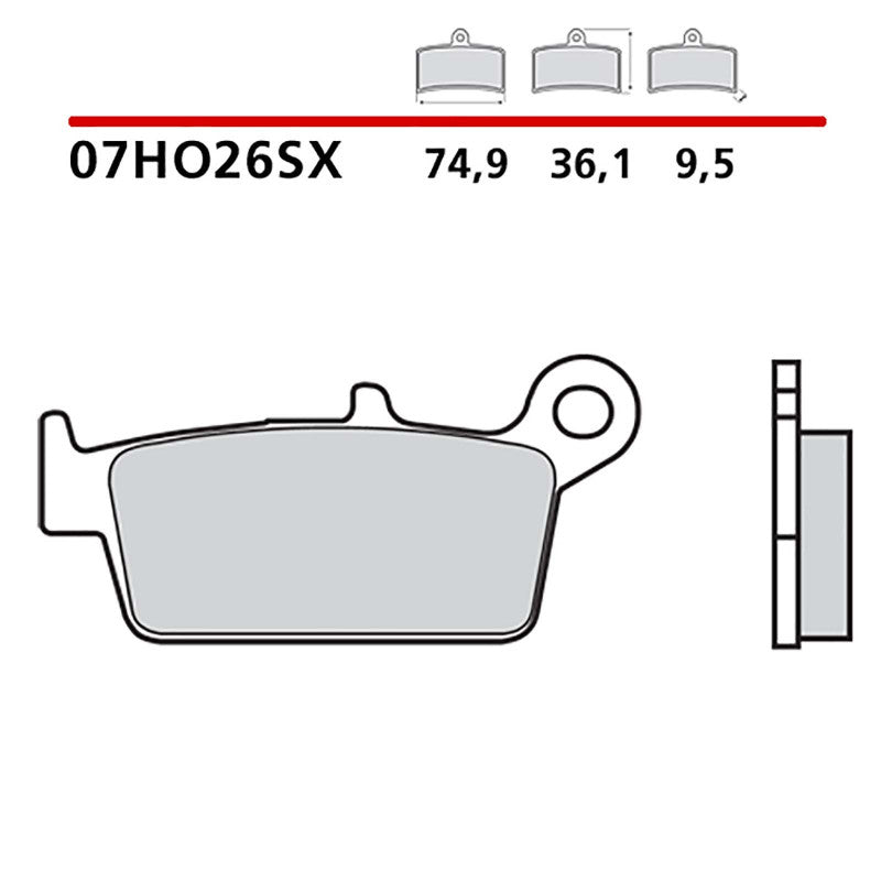 BREMBO KIT PASTIGLIE FRENO POST. MONTA SU SUZUKI DR-Z SM 400 05-09-COD.07HO26SX