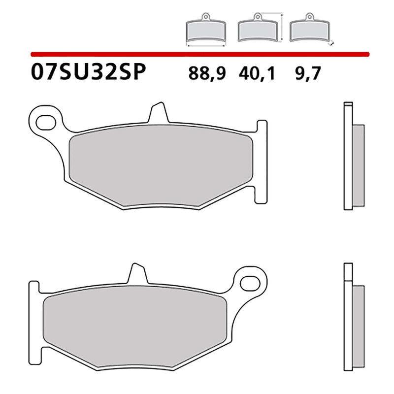 BREMBO KIT PASTIGLIE FRENO POST. MONTA SU SUZUKI GSX-R HAYABUSA 1300 08-12-COD.07SU32SP