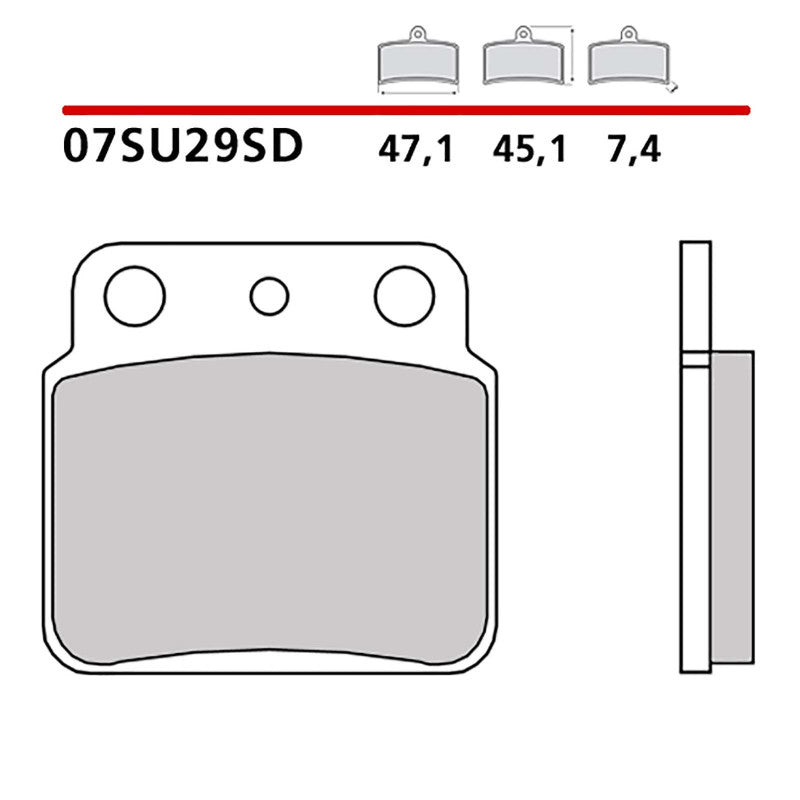 BREMBO KIT PASTIGLIE FRENO POST. MONTA SU SUZUKI LT-Z 400 02-12-COD.07SU29SD