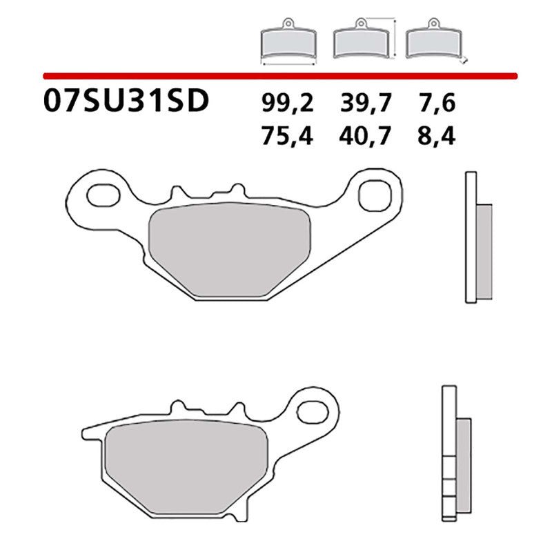 BREMBO KIT PASTIGLIE FRENO POST. MONTA SU SUZUKI RM L 85 05-22-COD.07SU31SD